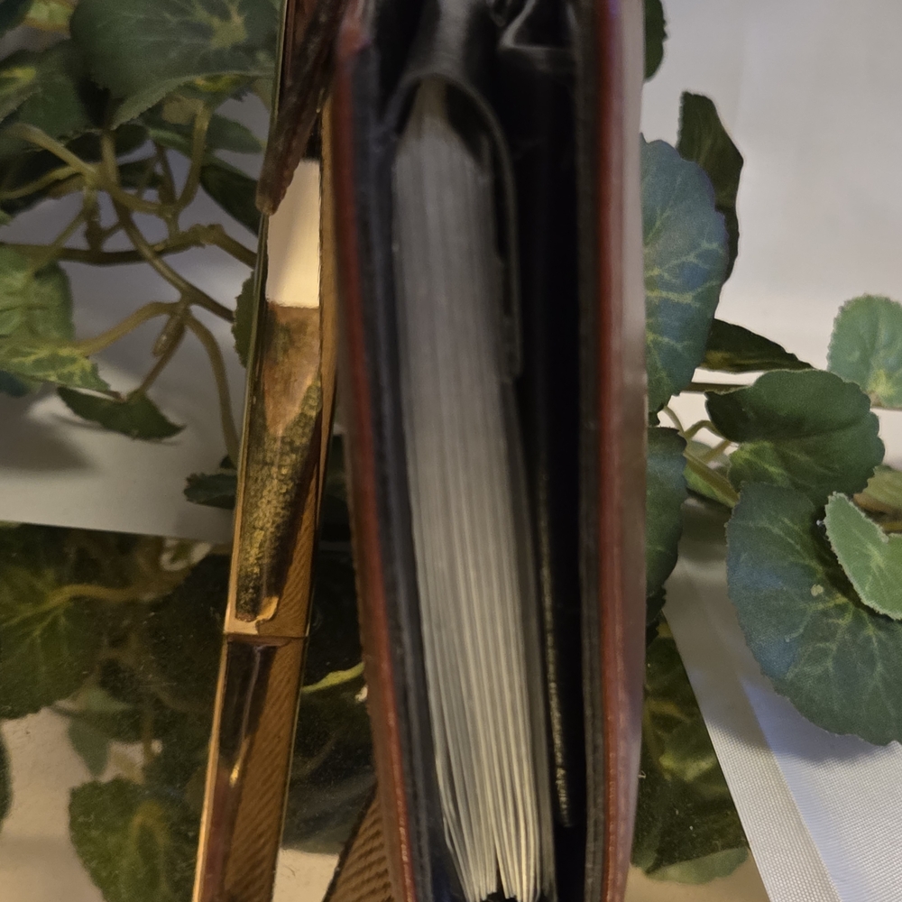 Vintage Woven Leather Photo Pass Case Wallet Cottagecore Organizer 40 View - Picture 6 of 14